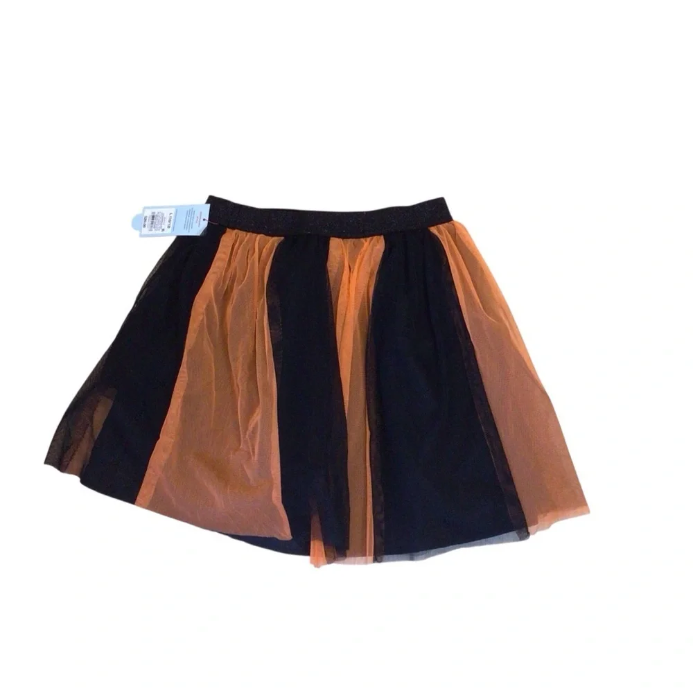 Cat & Jack Girls Halloween Orange, Black Tutu Tulle Skirt Size L (10-12)